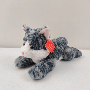 Aurora 12" Lily Cat Flopsie Stuffed Plush Animal Toy#31538 Gray Striped With Tag